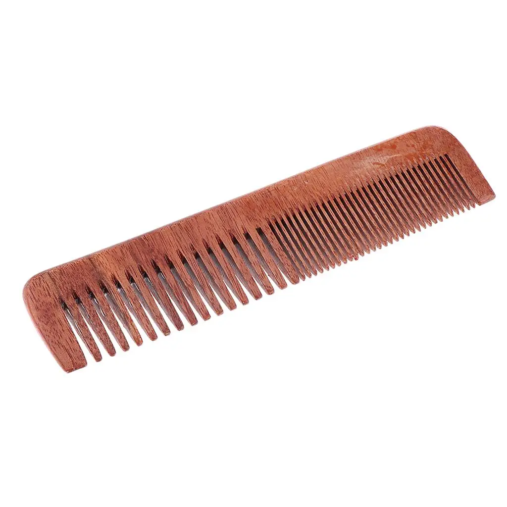 2X Natural Wooden Hair Comb Wooden Comb, Medium And Fine Toothed