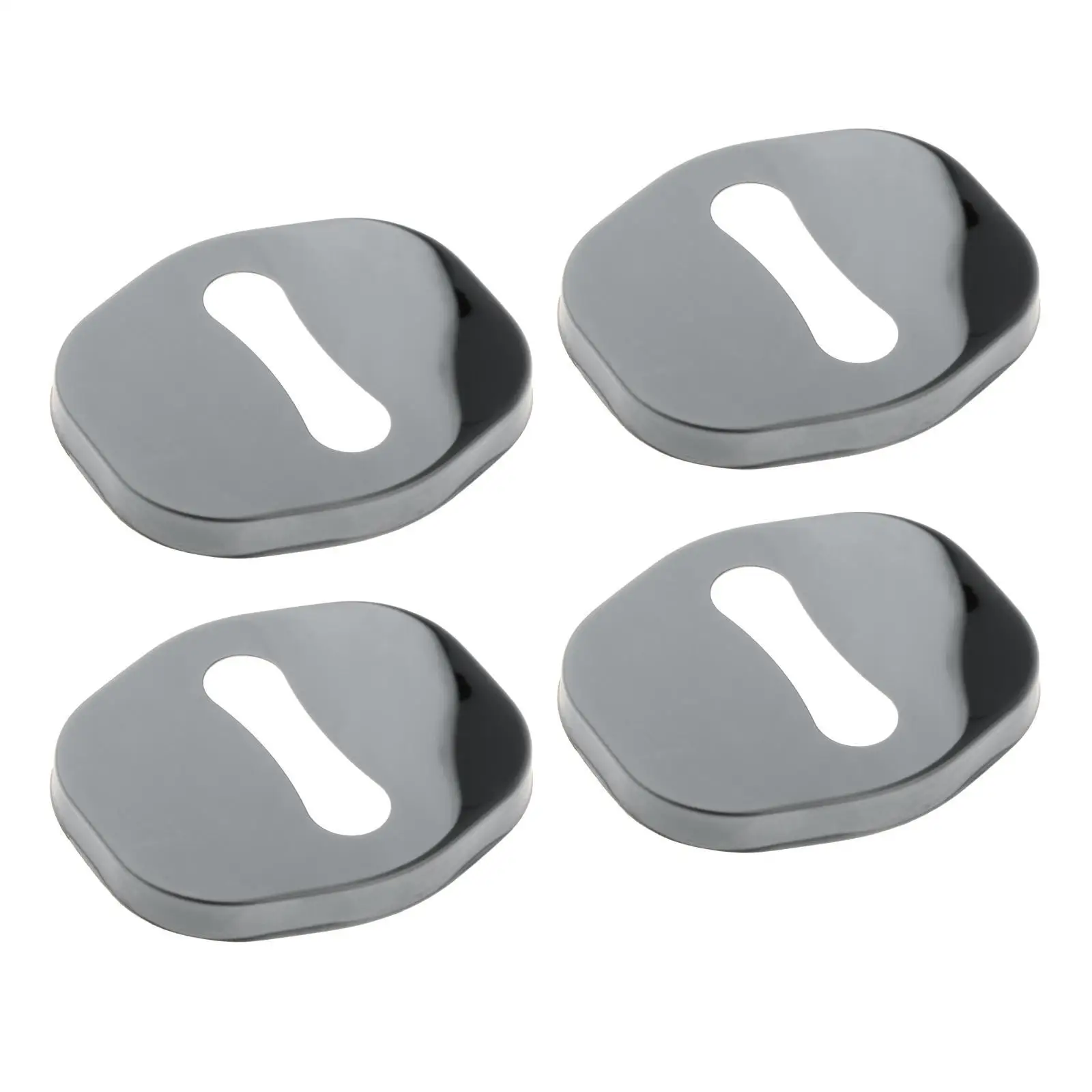 4 Pieces Stainless Steel Car Door Lock Striker Cover Decor Accessory Metal Interior Protection for Auto