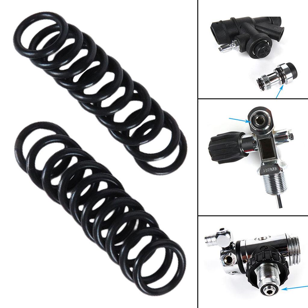 20x Rubber Scuba Diving Dive O-Ring Kit Technical Oil Resistant Hoses BCD Regulator Rings for Cameras Scuba Diving Tank Valves