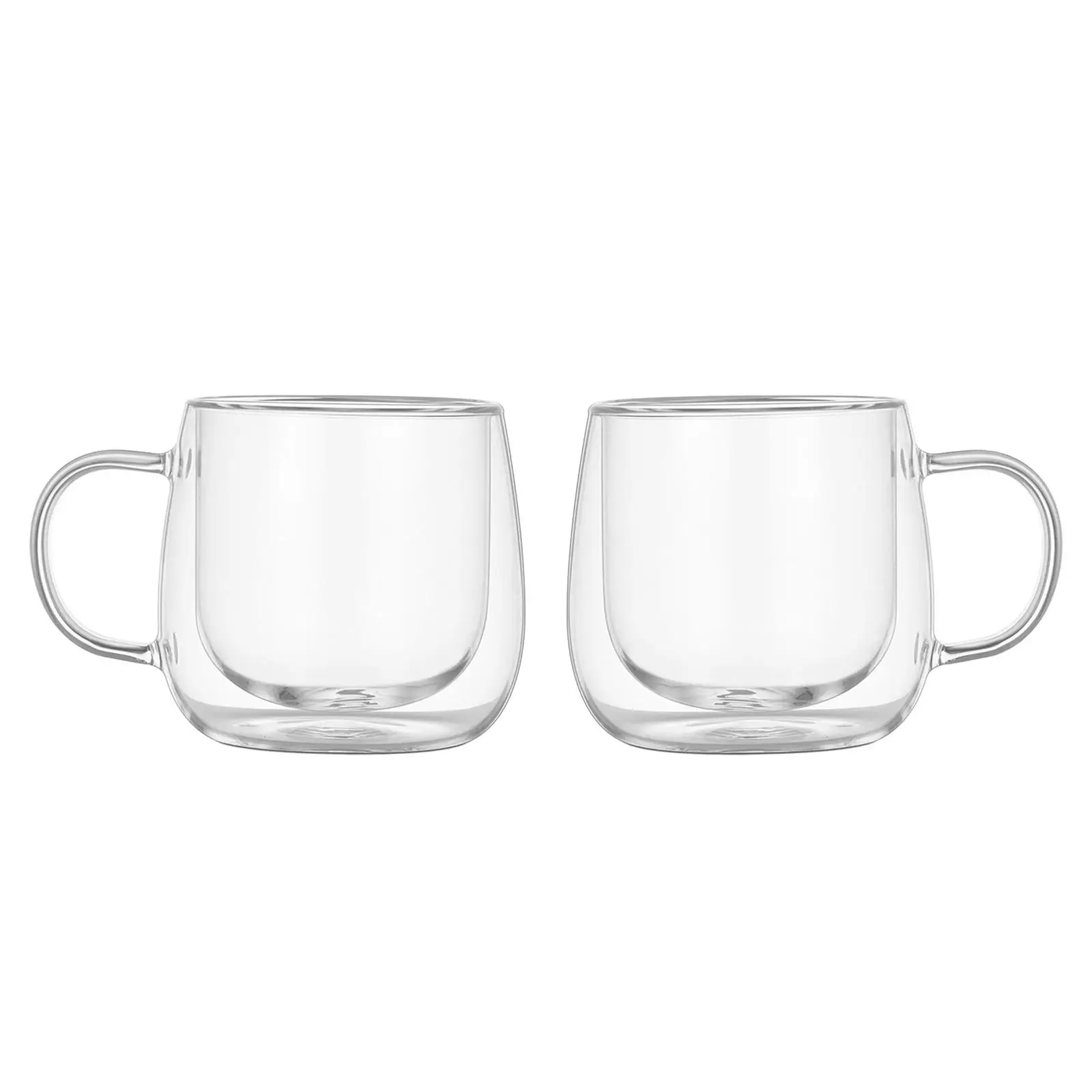 Anti-Scalding Coffee Cup Double Wall Drink Mugs Borosilicate Glass for Ice Cream