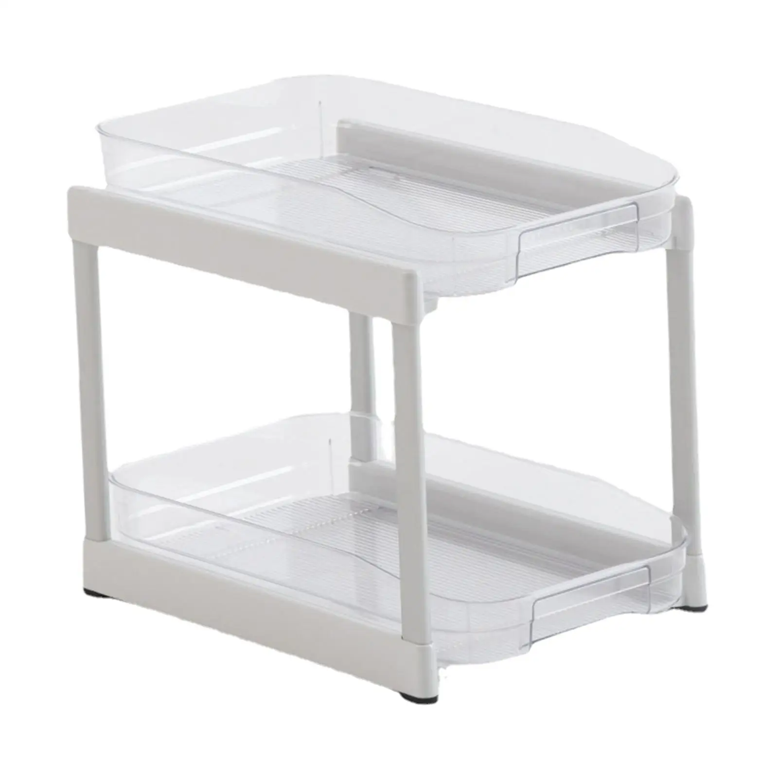 Clear Organizer Practical for Cabinet Convenient Accessories Sliding Tray Drawer Organizer 2 Tier Versatile under Sink Shelf