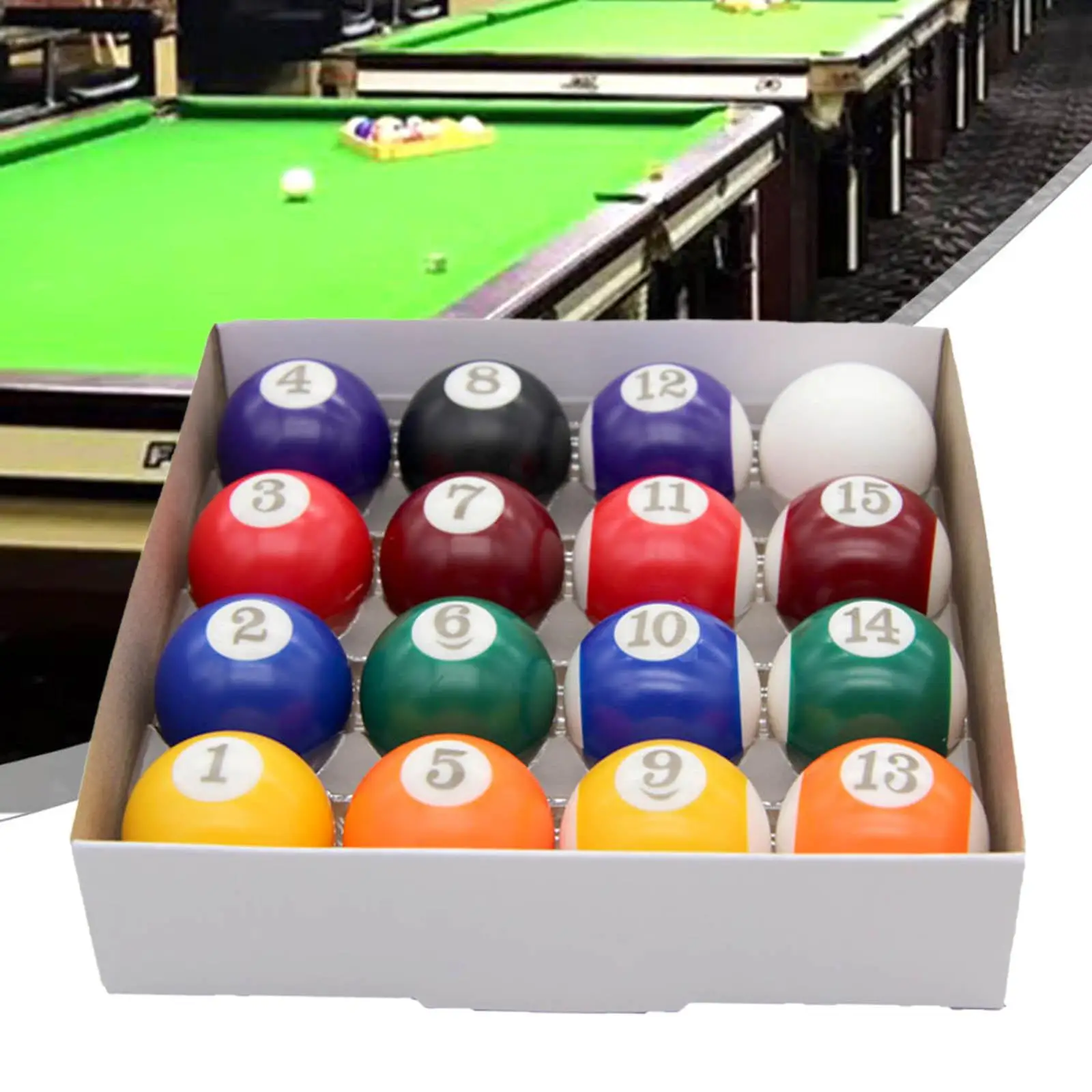 16 Pieces Pool Balls Pool Table Lightweight Multipurpose Resin Billiard Ball Set for Leisure Recreation Desktop Game Rooms Bars