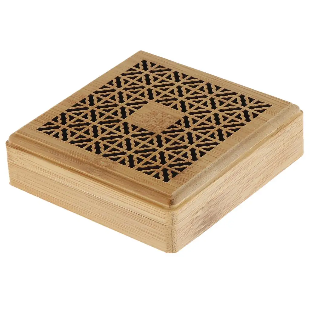 2x Bamboo  Coil Burner Holder Within   Patterns , Wheel, Flower, The Eight Trigrams