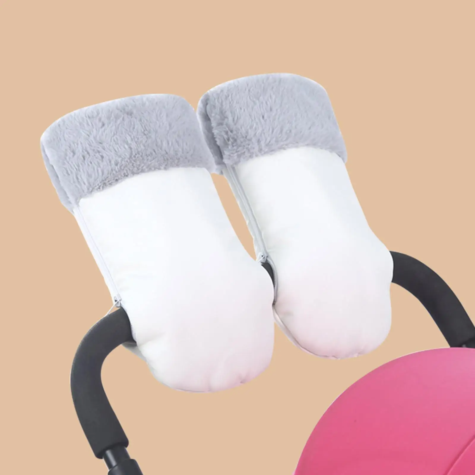 Winter Stroller Gloves Windproof Hand Warmer Thick Universal Stroller Mittens for Pushchair Golf Cart Stroller Pram Handbar