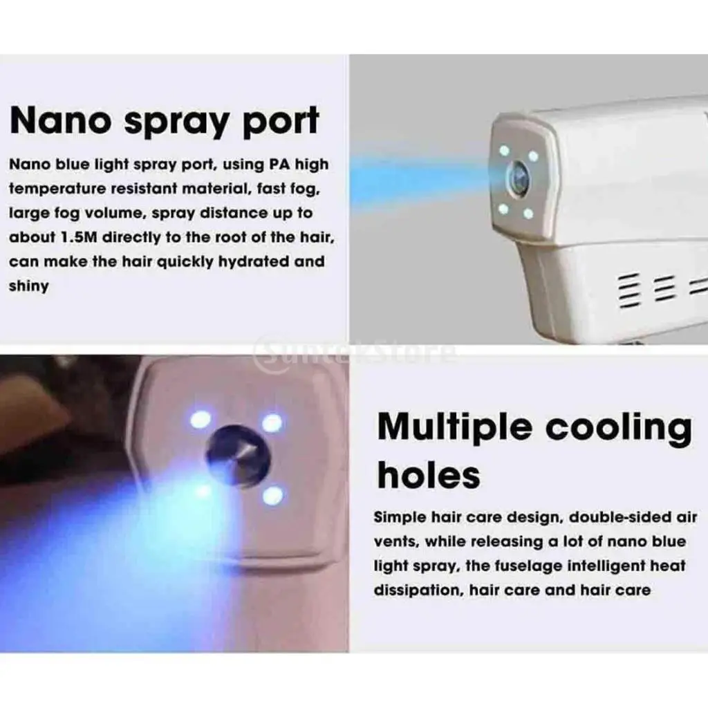 800ml Fog Machine Stage Smoke Machine Blue Light Nano Mist Gun Hair Sprayer