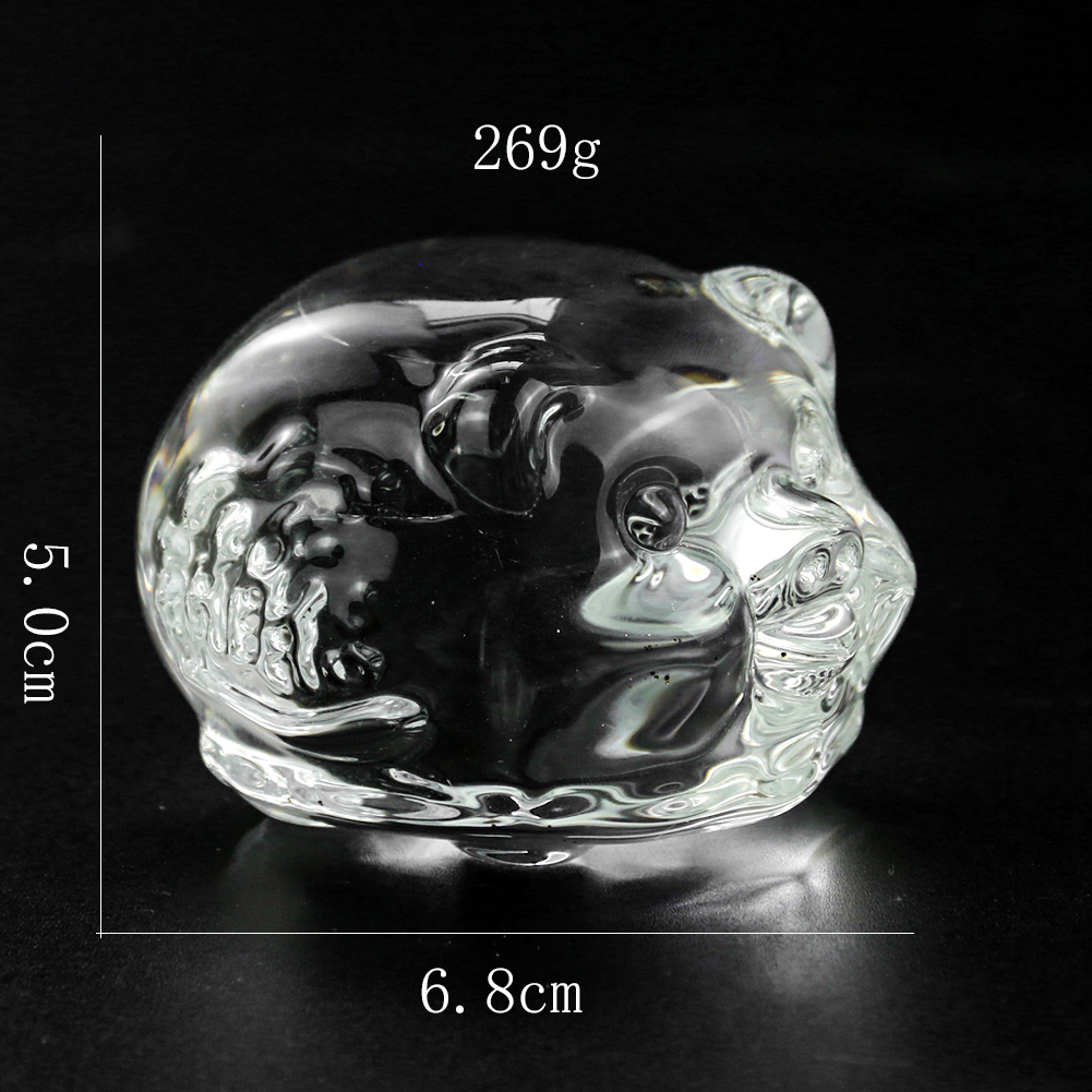 Klarglas Kristall Schatz Schwein Modell Handwerk Feng Shui Ornament Hollween Auto Hochzeit Zuhause Glück Hochzeit Dekor Zubehör – Detail 1
