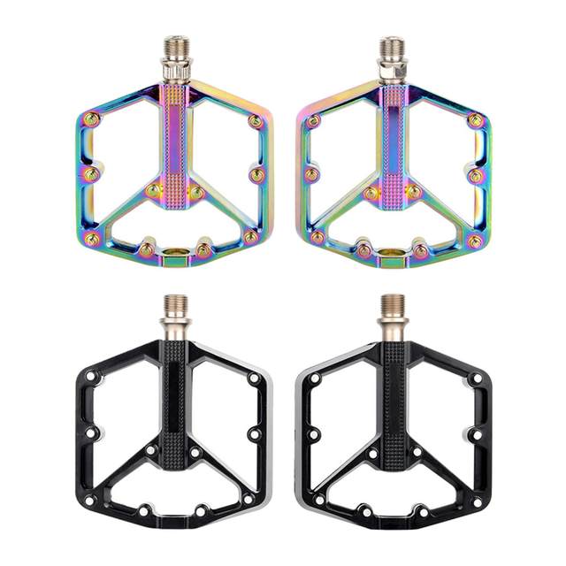 2Pcs Mountain Bike Pedals Road Bike Waterproof Platform Pedals 3 Bearing BMX