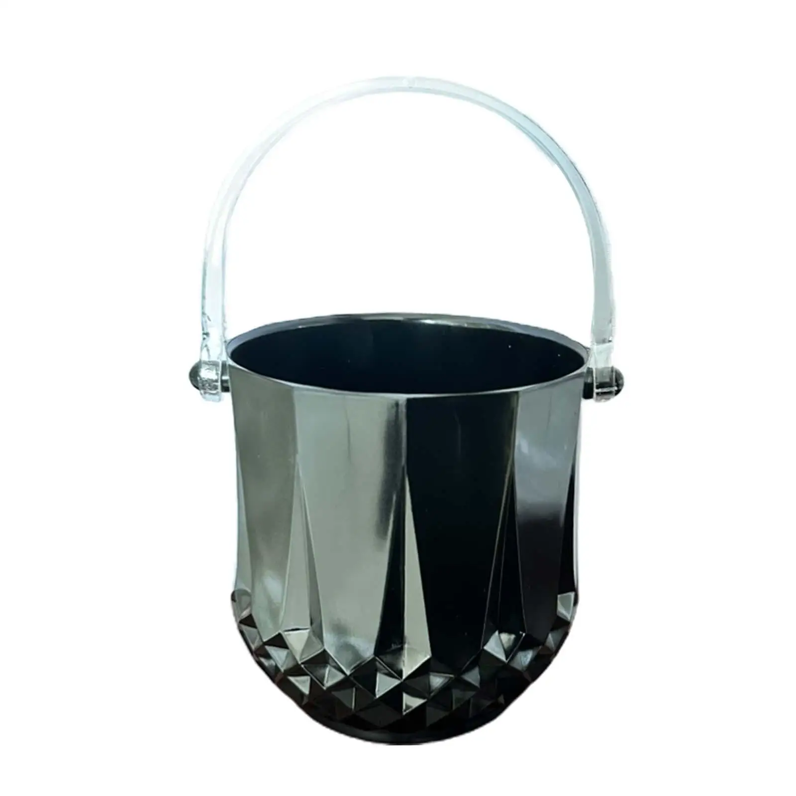 Ice Bucket Portable Acrylic with Handle Wine Bucket Beverage Tub Drinks Chiller for Champagne Beer Cocktail Parties KTV Clubs
