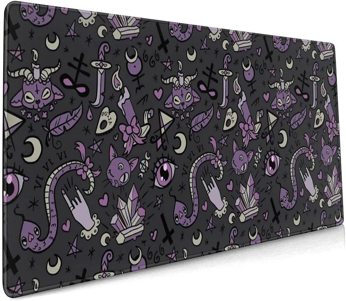 bordas costuradas roxo preto goth assustador mousepad