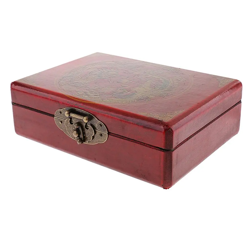 Portable Chinese Antique Pai Gow Paigow Tiles   in Wooden Box for Party