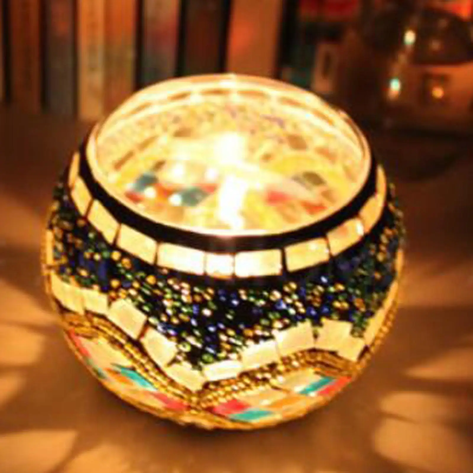 Mosaic Glass Candle , Tea Light  Handmade Artwork Gifts for Living Room Bedroom Decor Party Decorations