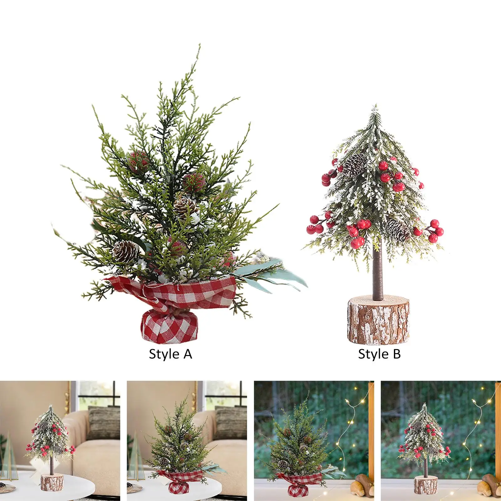 Artificial Mini Christmas Tree Home Decoration Christmas Ornament Crafts for Living Room Table Fireplace Desktop Festival