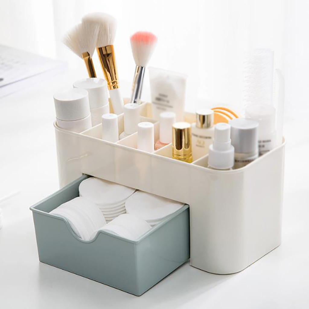 Title 3, Plastic desktop cosmetic box with small drawer ...