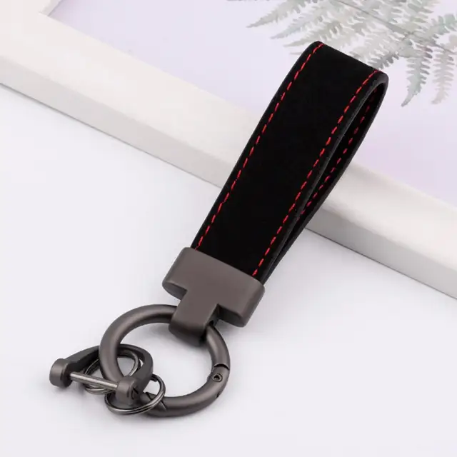 Zafolia Genuine Leather Keychain for Car Home Key Ring Strap Holder Lanyard  Women Men (2 Black and Brown) at  Men's Clothing store