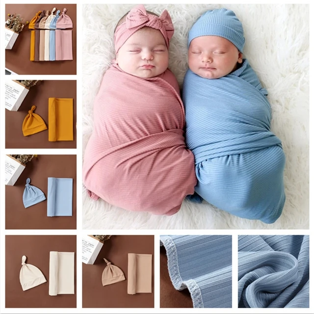 Baby Swaddle Wrap, 2 Pcs 0-3 Months Newborn Swaddle Blanket Wrap