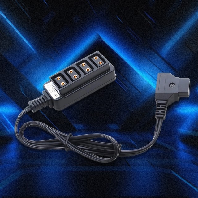 Adaptateur D-Tap 4 Ports Eonvic - Splitter Pour Alimentation Photo/vidéo - Câble Spiralé 60cm