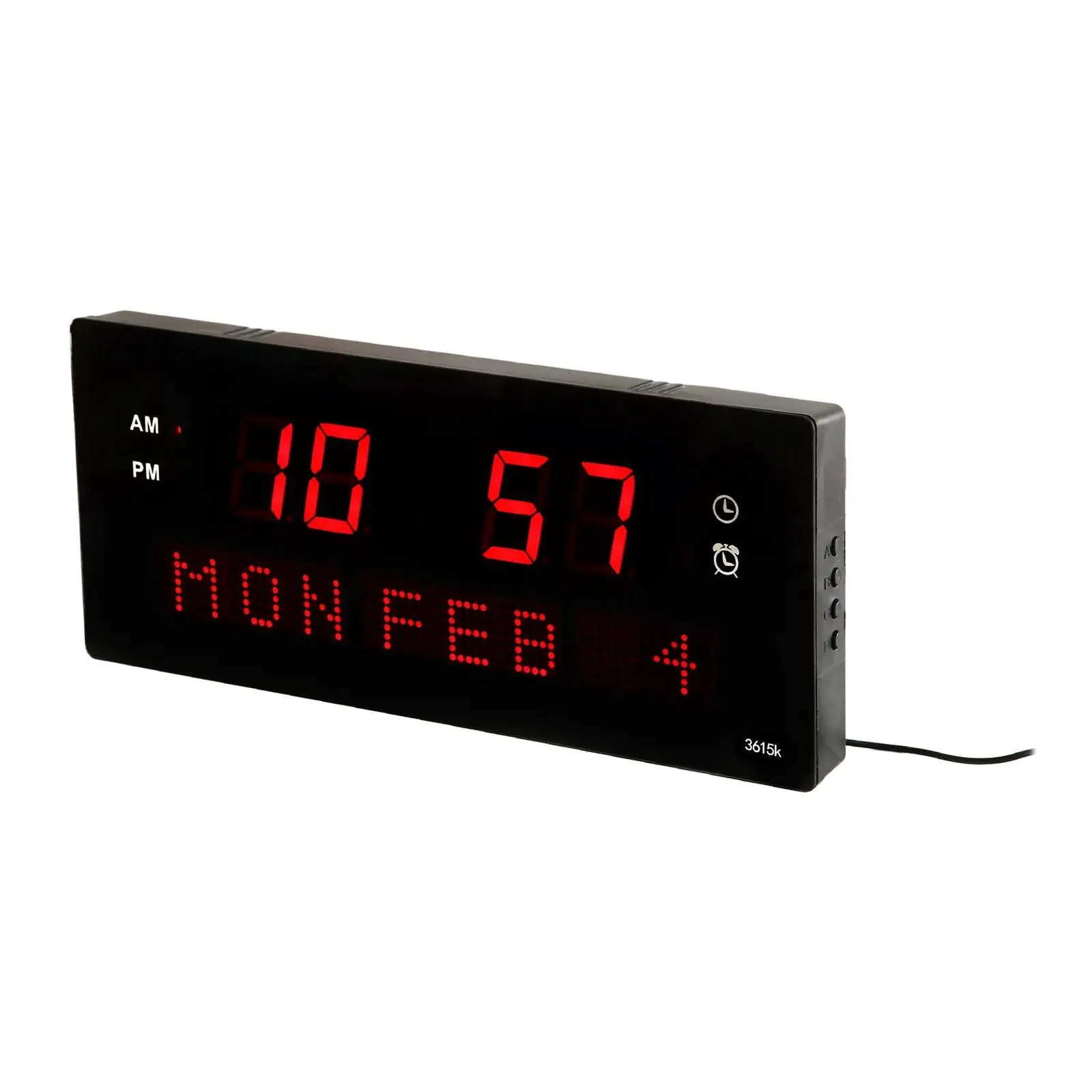 Wall Clock LED 12/24H Display Gadget Plastic Date Month Week Easy Viewing Home Accessories Alarm Clock for Hall Household Office