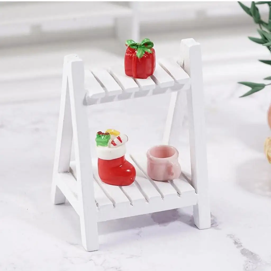 Mini Wooden Furniture Flower Stand :12 Scale Doll House Decoration
