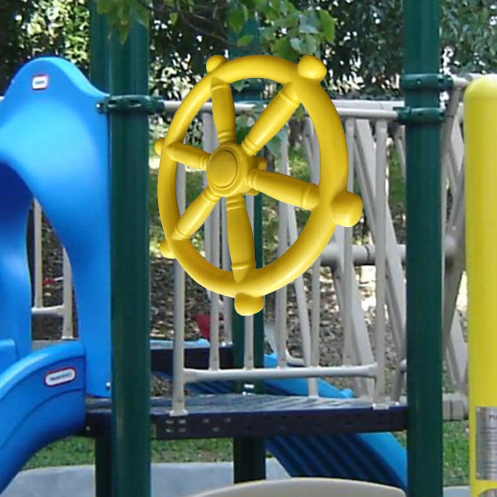 Pirate Ship Wheel with Screws Playground Equipment Kids Steering Wheel Toy Amusement Park Outdoor Treehouse Playhouse Garden