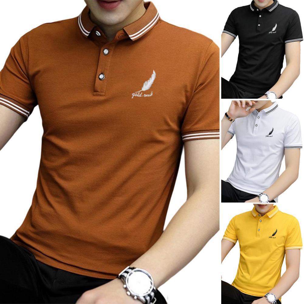 Description Picture 6 of itemChic Summer Shirt Gentle Pullover Soft Fabric Formal Lapel Men Tops