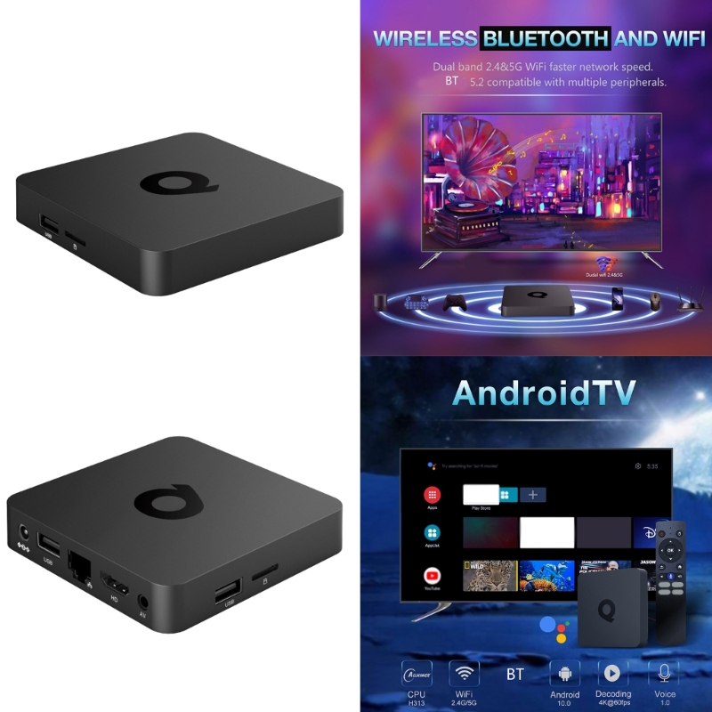 Title 2, ATV H313 Box Android 11.0 4K Media Player wi...