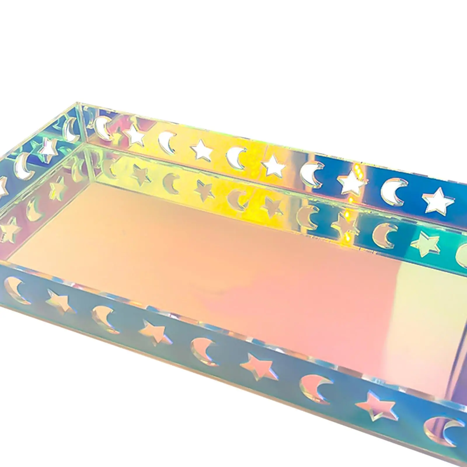 Iridescent Acrylic Bathroom Tray Makeup Organizer for Countertop Home Decor