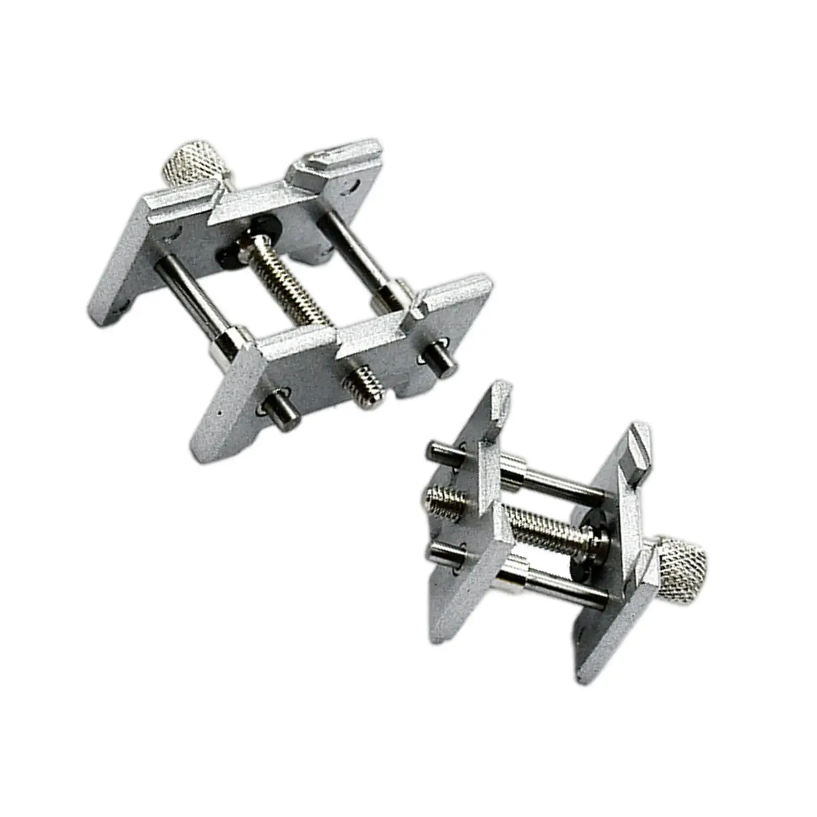 2x Watch Movement Holder Maintenance Extensible Alloy Reversible Clip Opening Holder, Fixed Base for Watchmaker ,Accessory