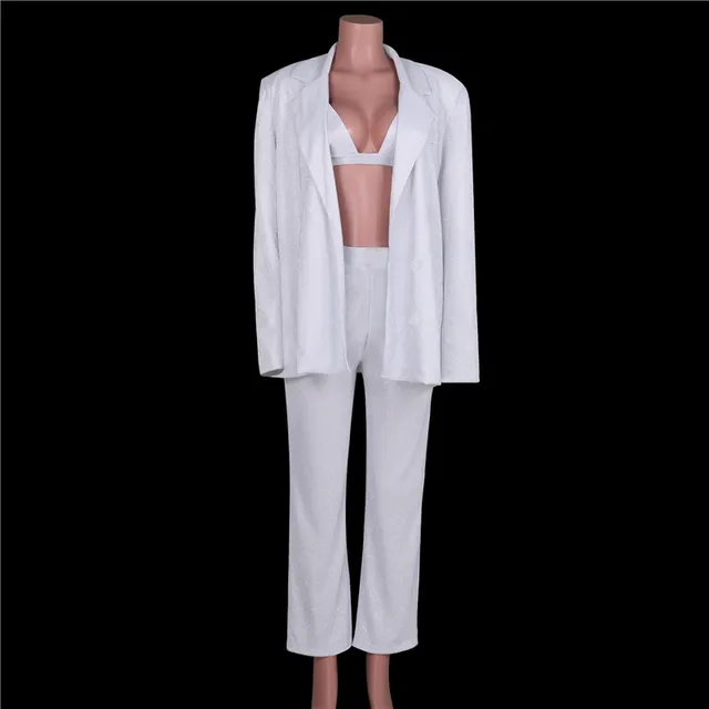 Shiny Night Club Women Pant Suit Sets Spring Sexy Sequin Blazer Top Wide  Leg Pants Ladies Party Fashion Two Piece Match Outfits - AliExpress