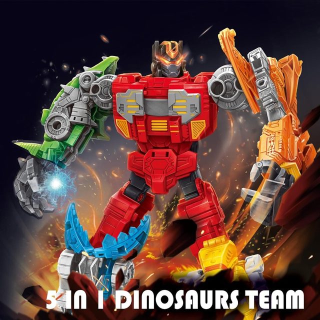 6 Shapes Dinosaur Transforming Robot Toys For Kids 6+, 6 Packs Of STEM Transformed Action Figure,s 6-in-1 Dino-Robot Model Toys, Birthday Gifts For