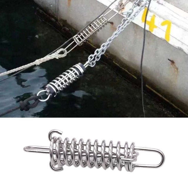 Molla Ormeggio Per Kayak Ammortizzatore Antishock Nautico Molla Ormeggio Acciaio Inossidabile 6x300mm Per Barche E Kayak Molla Yacht Acciaio Molle Per Ormeggio - 4