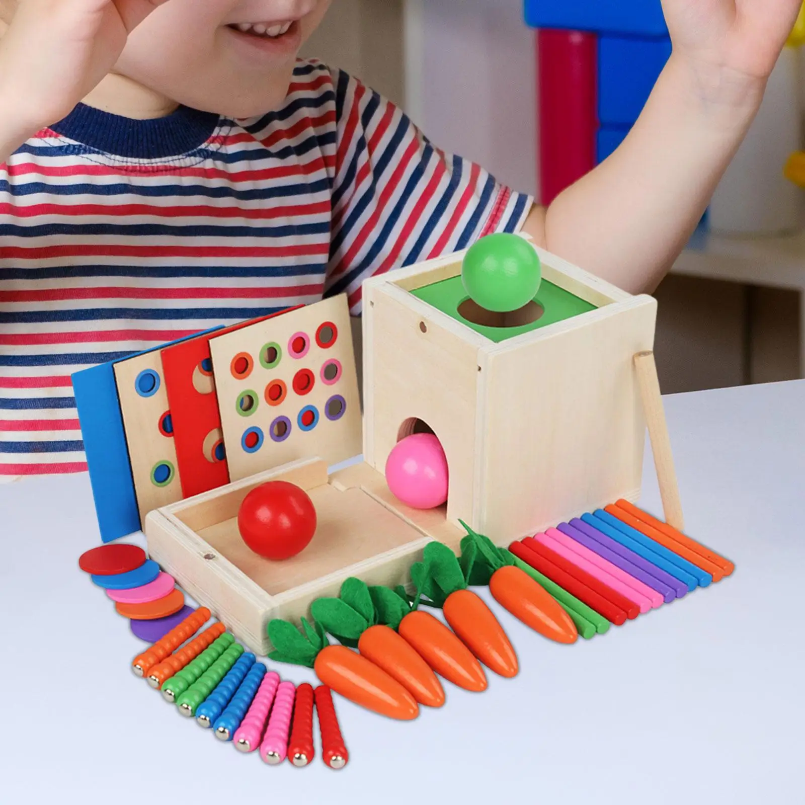 Object Permanence Box Activities Wood Shape Sorting for Boys Girls Preschool