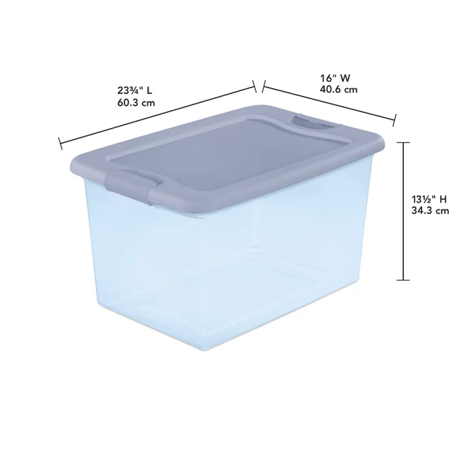 Sterilite 80 Qt. HingeLID Storage Box Plastic, Flat Gray, Set of 4storage storage  boxes storage box - AliExpress