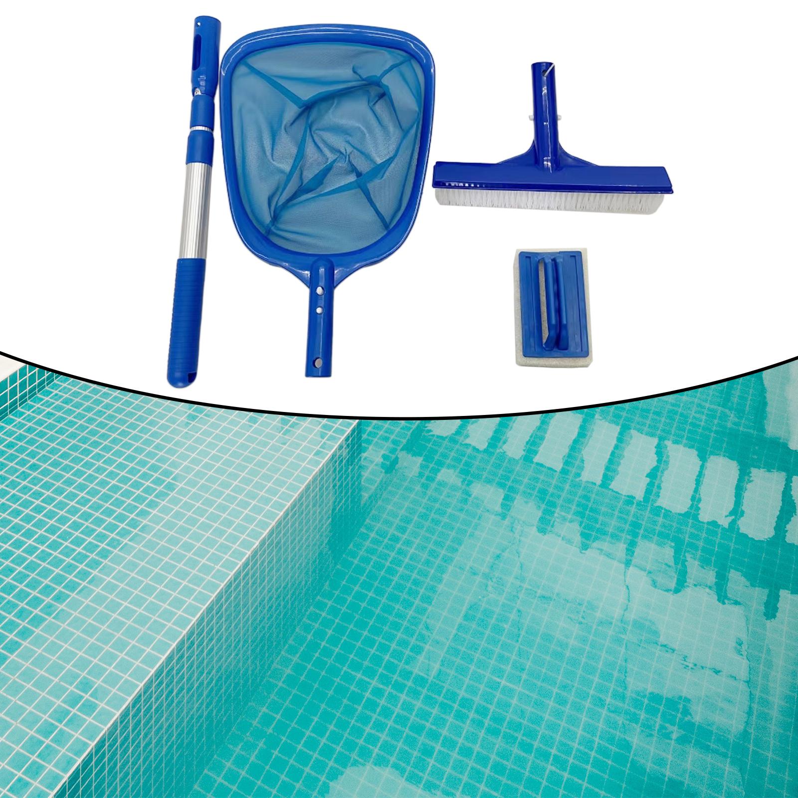 1 Set Reliable Swimming Pool Cleaning Net Telescopic Aluminum Rod Pool Net