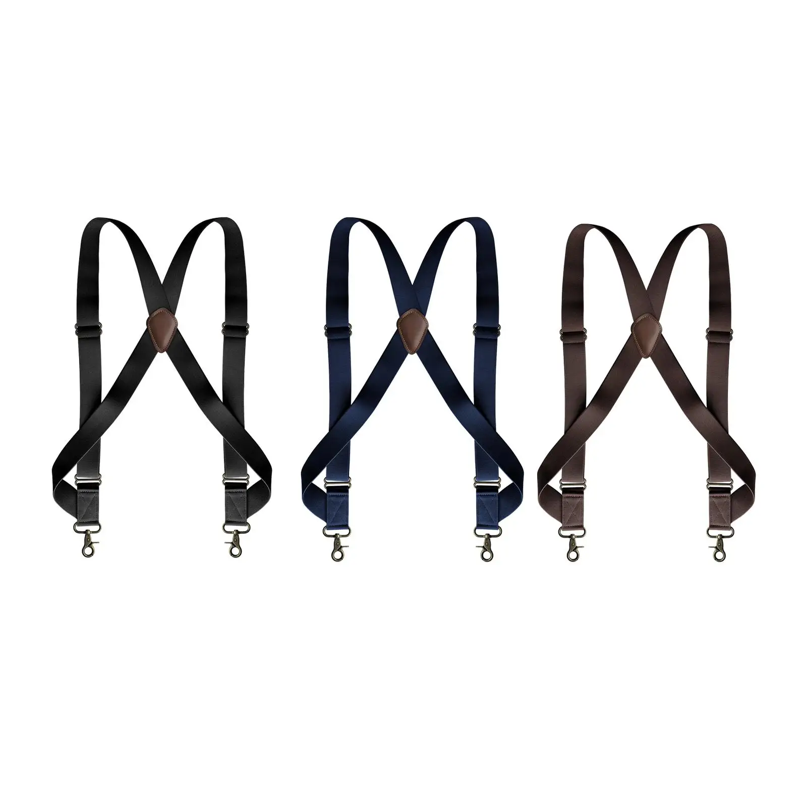 Men`s Elastic Side Clip Metal Swivel Hook Trucker Suspenders