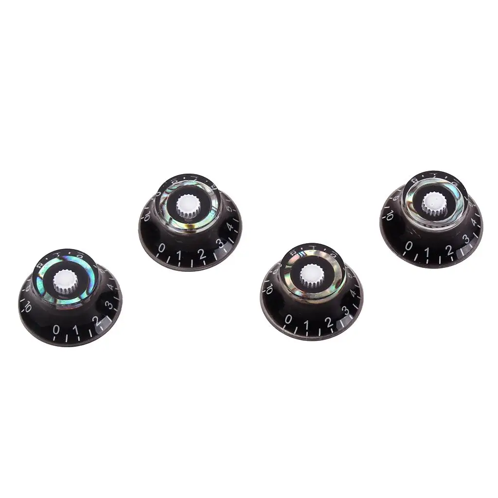 4x Acrylic Guitar  ??Volume  Control Knobs for  Black / Shell