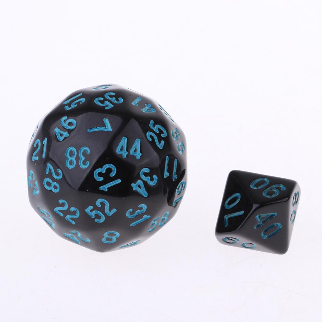 10 Pieces Acrylic Polyhedral Dice Set D4 D6 D8 D10 D12 D20 D24 D30 D60 Dice for Table Game Party Game Accessory 