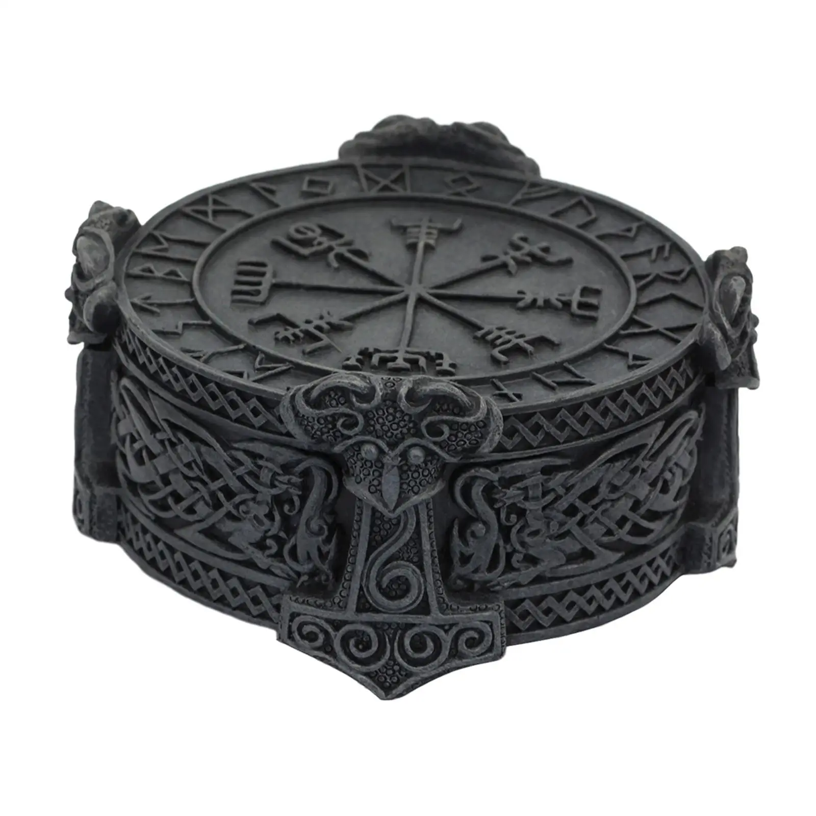 Trinket Jewelry Box Tabletop Ornaments Display Holder Viking for Home Decor Centerpiece Birthday Gift Collectible Necklaces