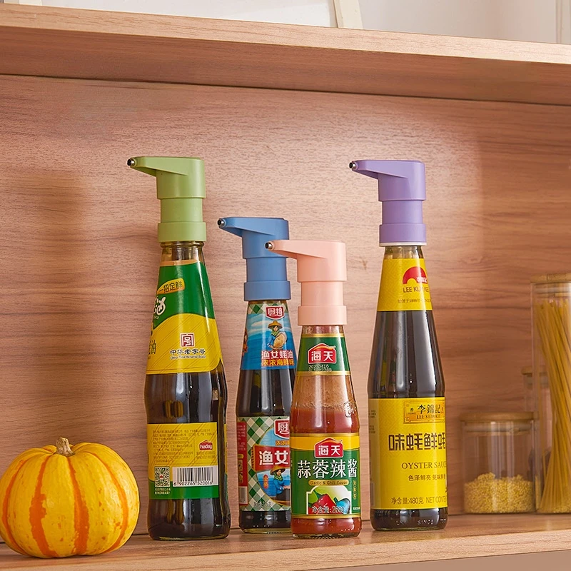 New Oil Bottle Press Nozzle Pump Head Squeezer Household Oil Consumption Squeeze Oyster Sauce Manual Kitchen Supplies wooden kitchen utensils