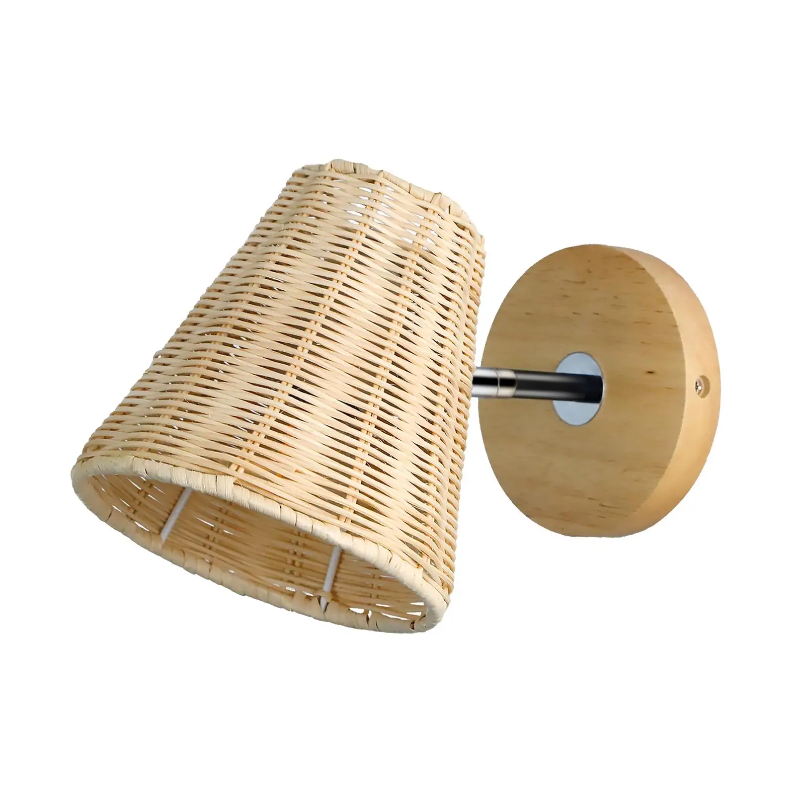 Rattan Wall Sconce Bohemian Woven Lampshade Wall Mounted Wall Light Bedside Lamp for Living Room Corridor Aisle Restaurant Hotel