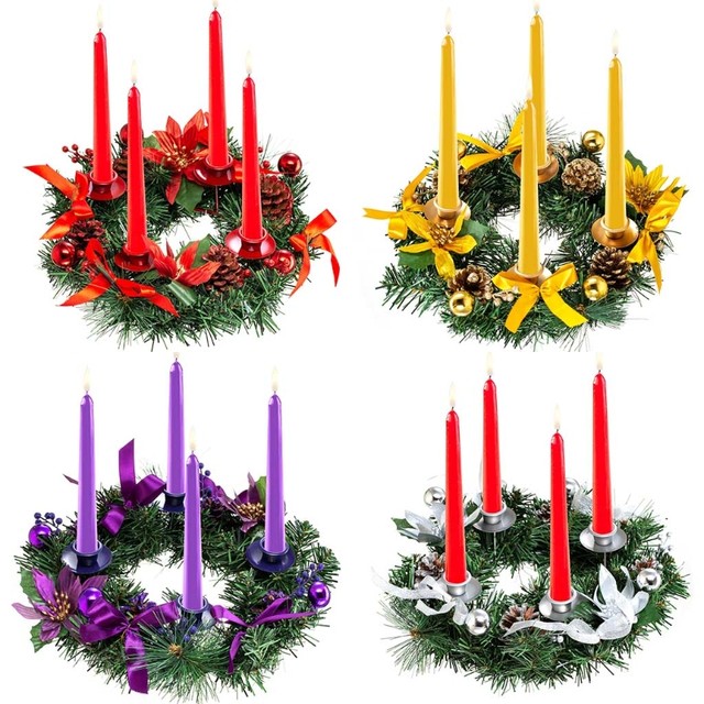 Church Advent Wreath Candleholder for 1.5 Candles - Solid Brass