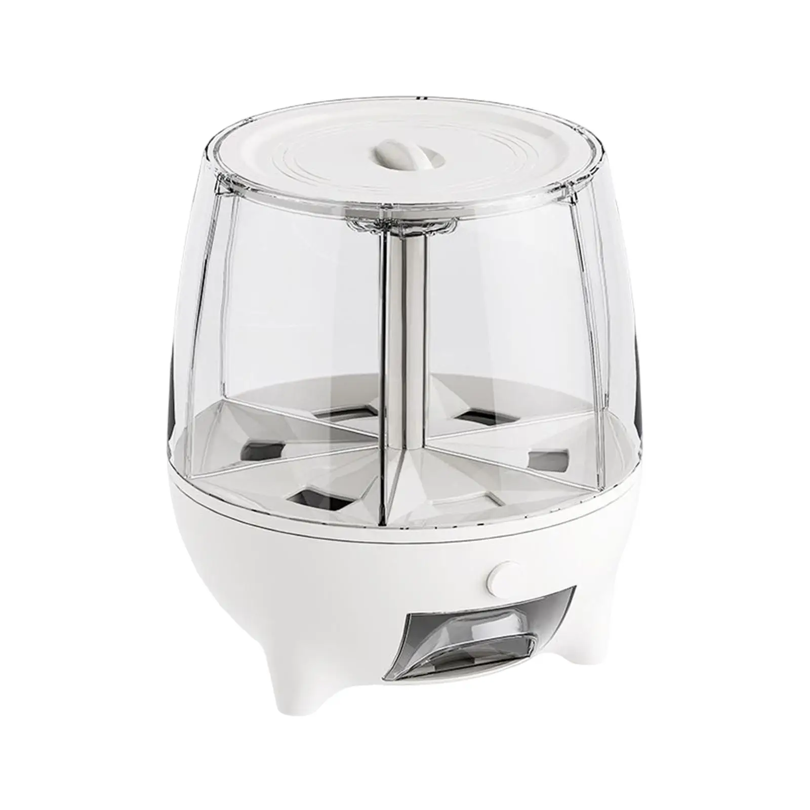 Rotating Rice Food Dispenser with 6 Compartments Measuring Box Bucket Easy Control Multi Cereal Dispenser for Countertop Grain