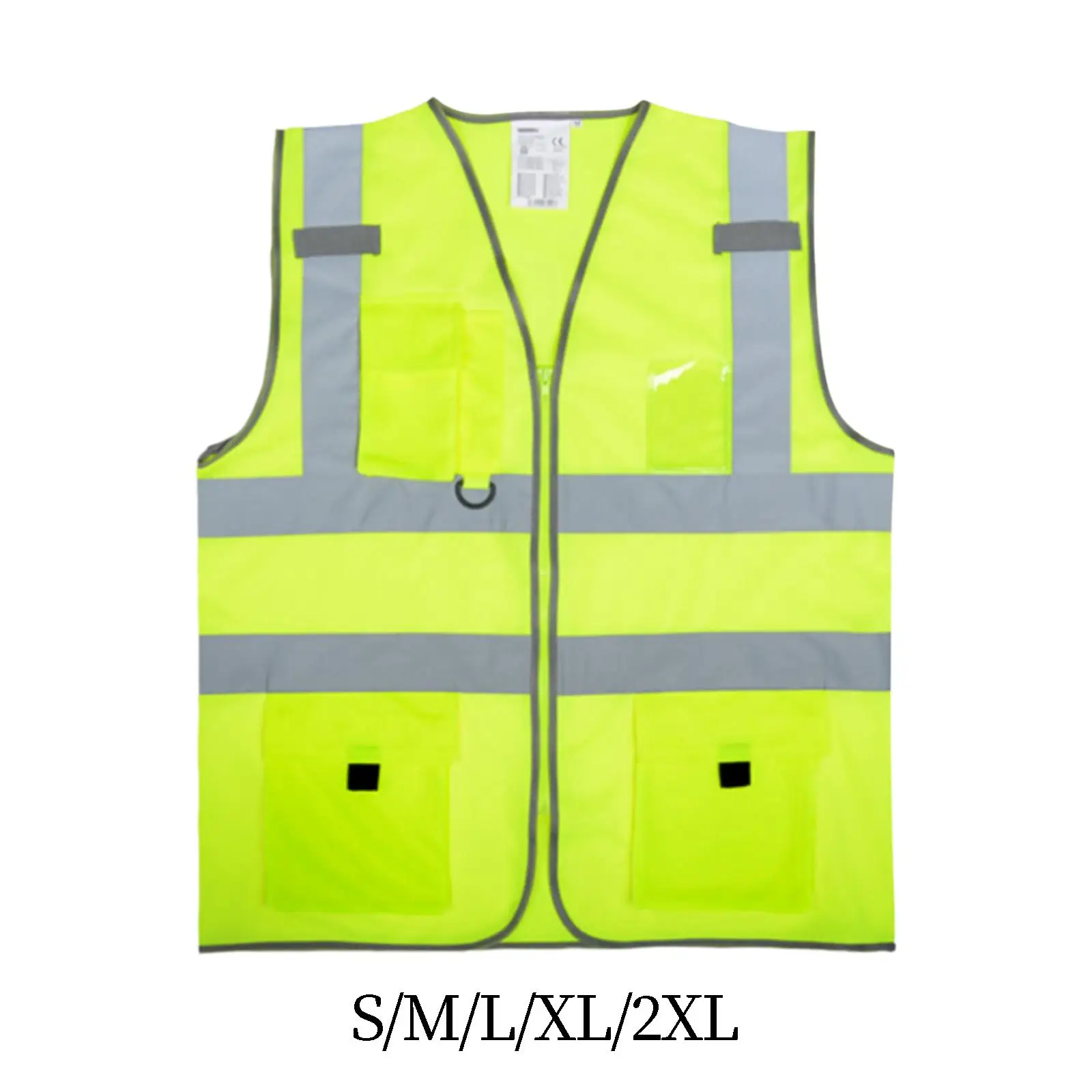 Reflective Vest Multi Pocket Highlight Reflective Safety Jacket Engineer Vest for Racing Running Sports Workers Construction
