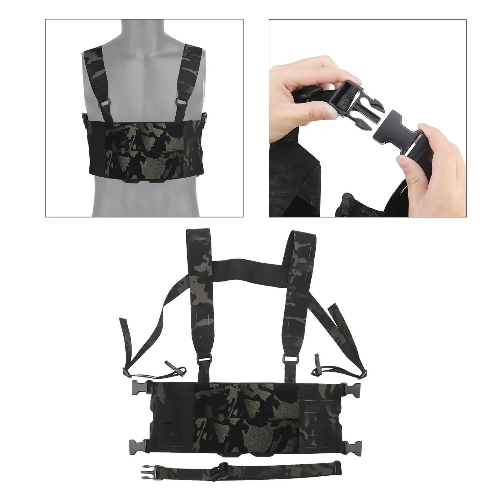 Outdoor Vest Adjustable Straps Adults Belt Vest Quick Release for Game Activities Combat Training Outdoor Sports Shooting