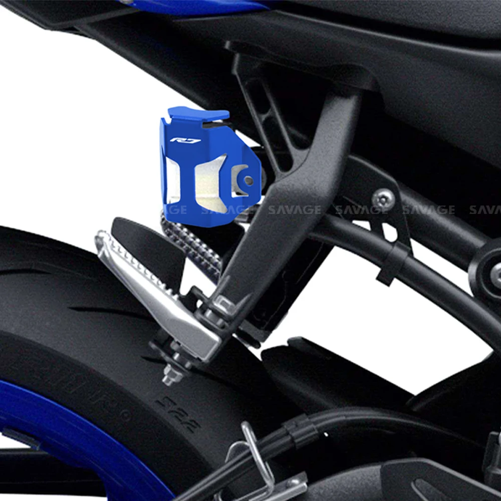 Color : Blue VSKTE Logo R125 Rear Brake Fluid Reservoir Cap Oil Tank Cover Motorcycle Accessories Fit For YAMAHA YZFR125 YZF R125 2014-2017 Tank Caps 