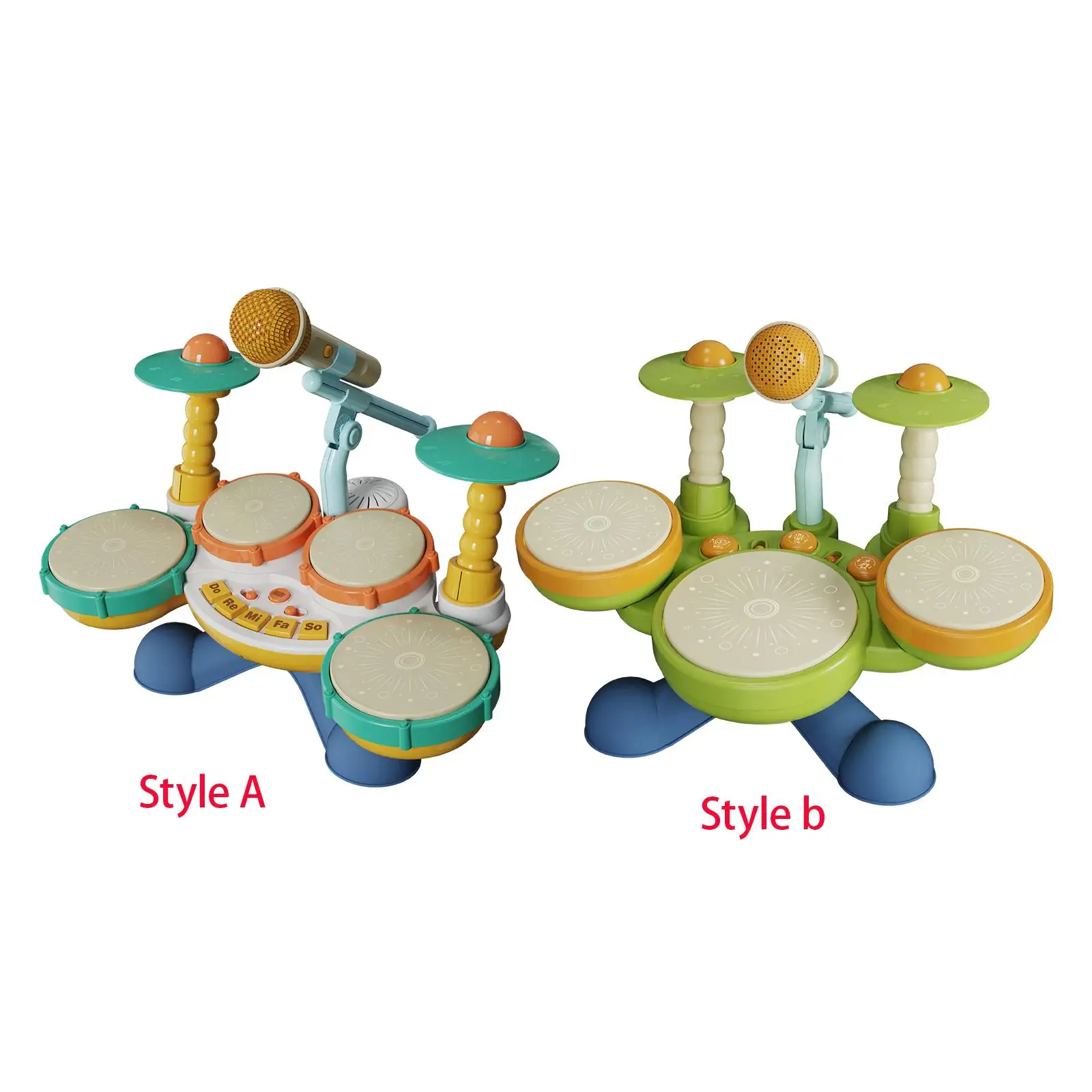 Baby Baby Drum Set Light Toys 3 Year Old Durable with Toy Microphone Baby