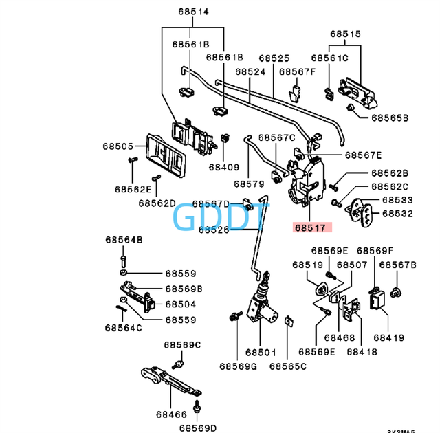 Serrure De Coffre De Hayon Arrière Pour Mitsubishi Montero Et Pajero Sport (1996-2004) - MR503021 - Pièce De Rechange Fiable