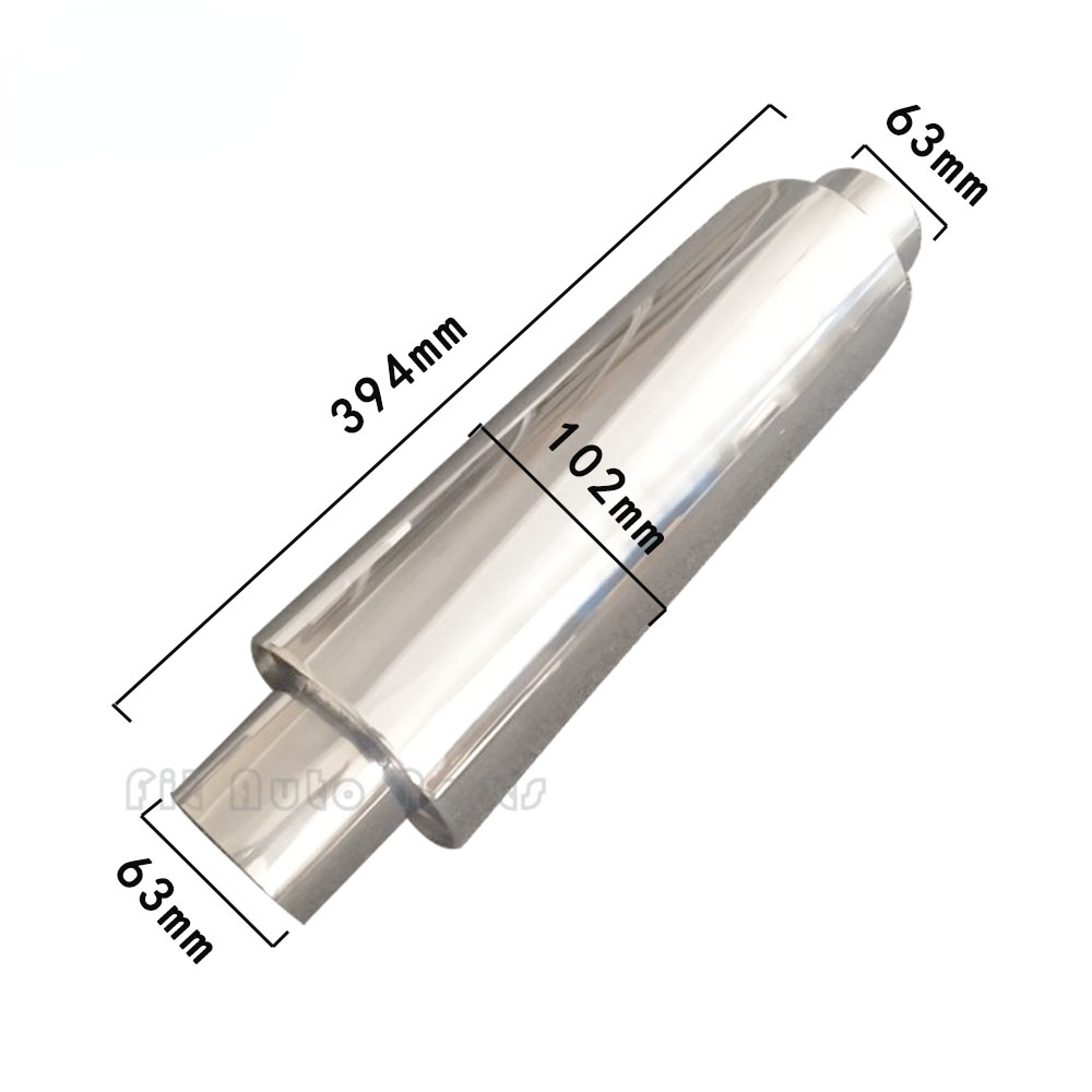 51 м 63 мм глушитель выхлопной трубы из нержавеющей стали Серебристый  Универсальный резонатор для автомобиля прямой | AliExpress