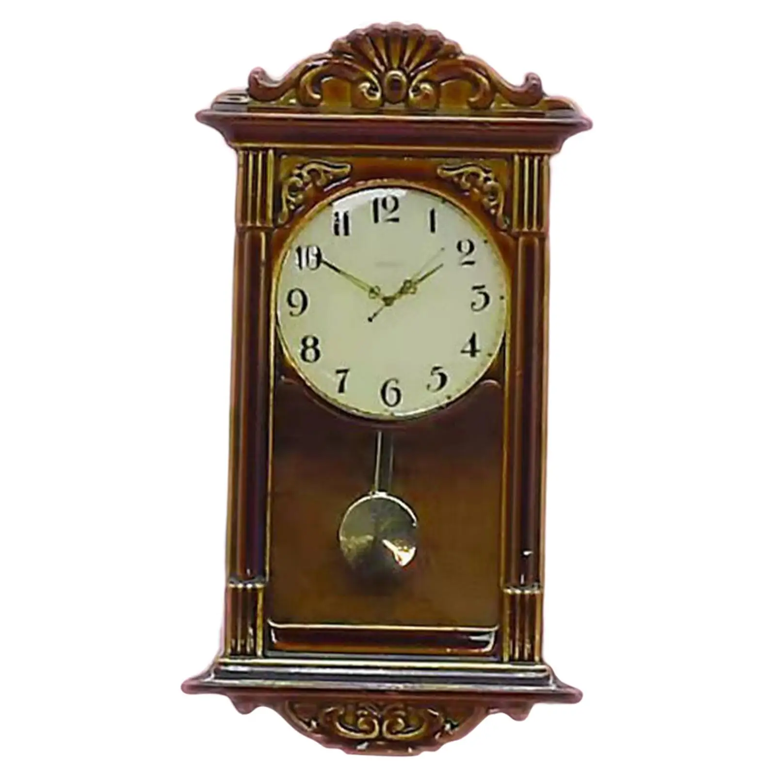 Retro Dollhouse Pendulum Clock Furniture Model Accessories Decoration for