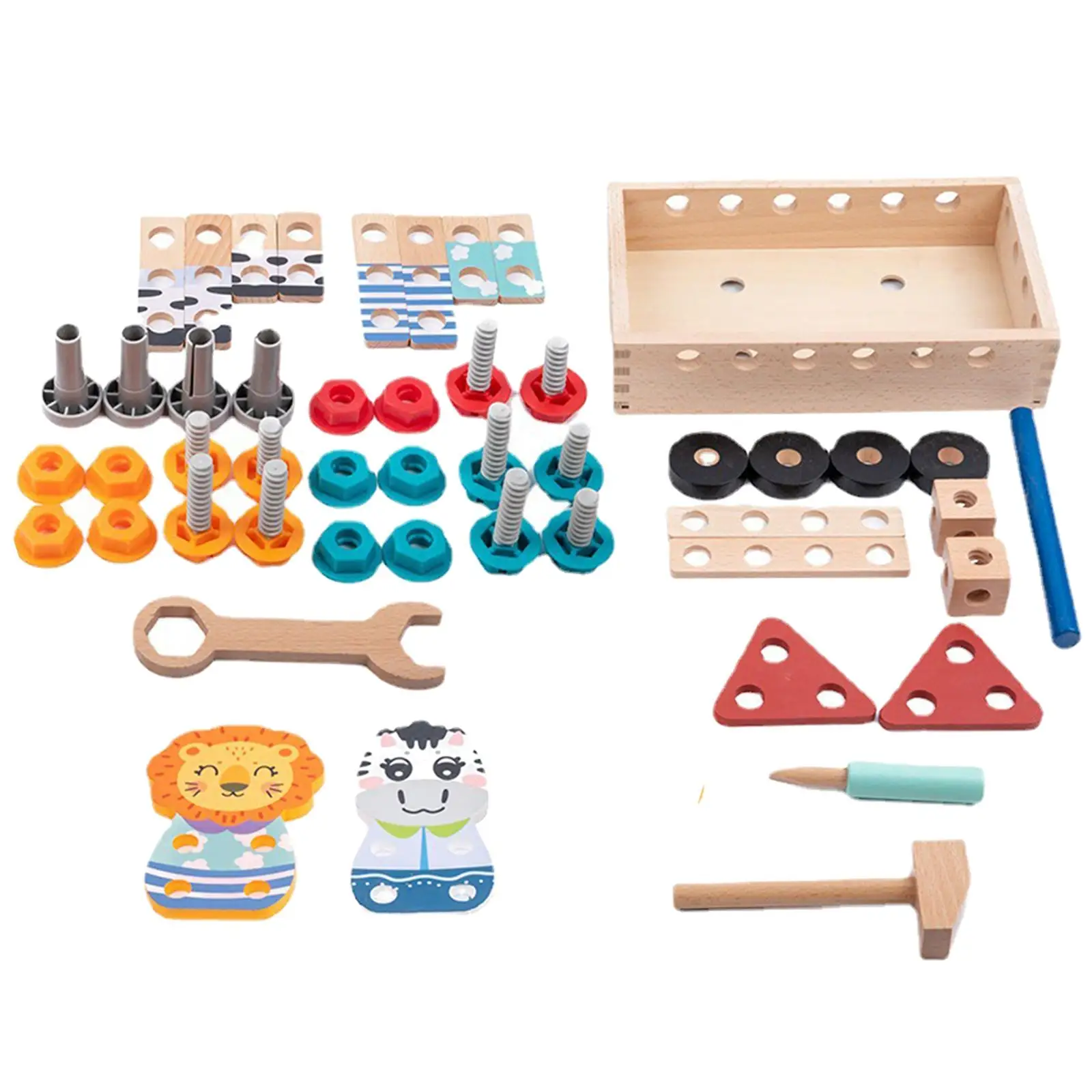 Kids Construction Toy Set Creative Portable Cognitive montessori Toolbox Set for Activities Role Play Preschool Education
