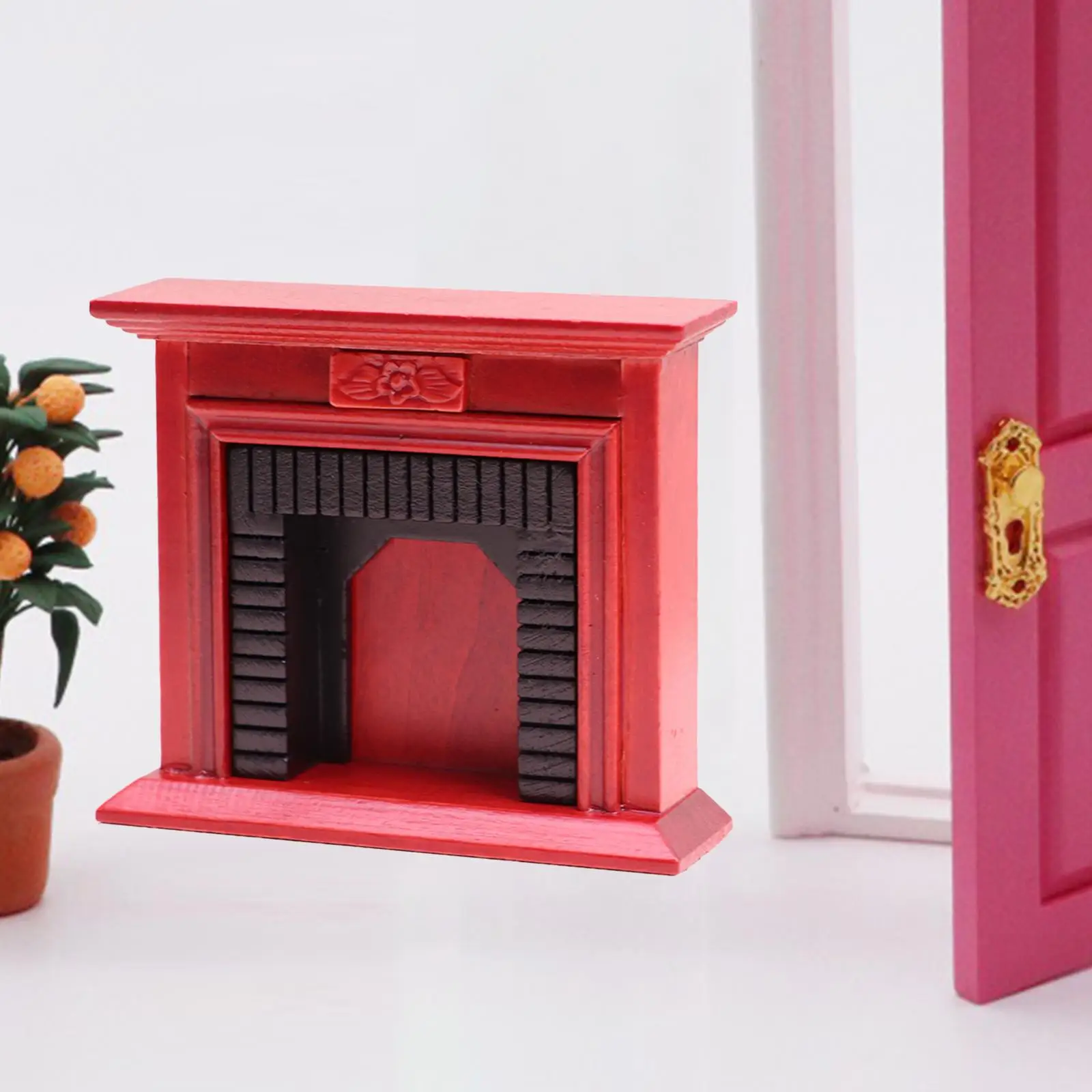 Miniature Fireplace Life Scene Dollhouse Decoration Accessories Vintage